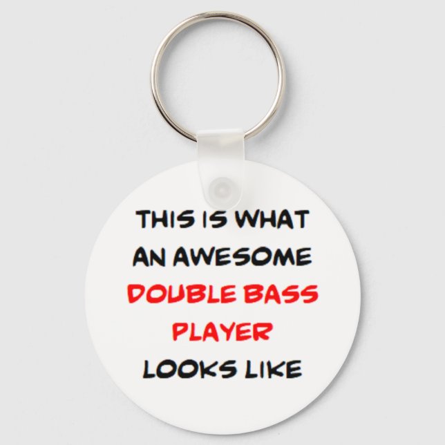 double bass player, awesome key ring (Front)