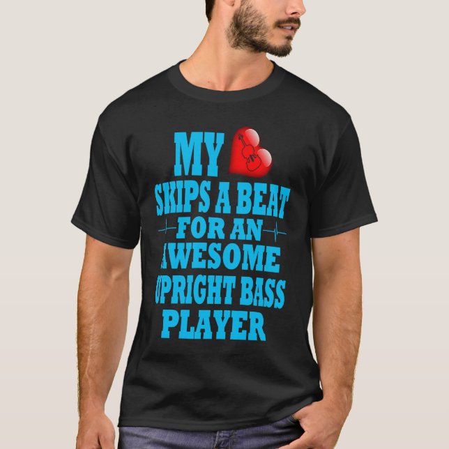 Double Bass Player Valentines Upright Bass Loved O T-Shirt (Front)