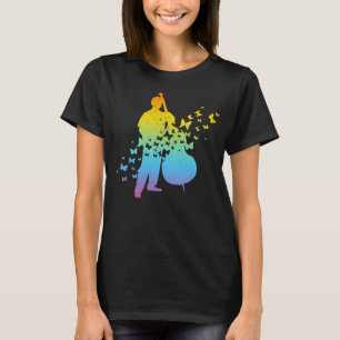 Double Bass Player With Butterflies Double Bass T-Shirt