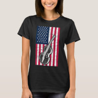 Double Bass US Flag Patriotic Double Bassist