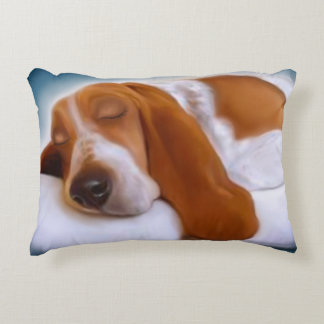 Double Basset Hound Dog Lover Accent Pillow
