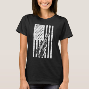Double Bassist US Flag Double Bass Instrument T-Shirt