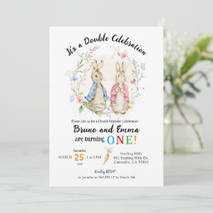 Double Birthday Celebration Siblings Invitation