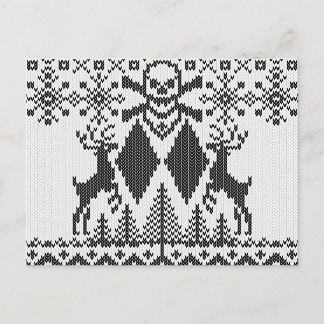 Double Black Diamond Crossbones Ugly Sweater Style Postcard (Front)