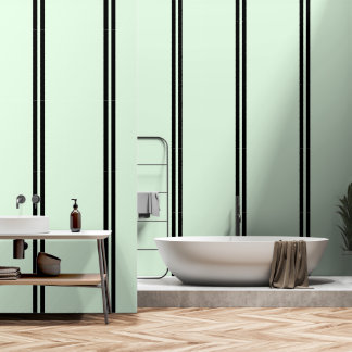 Double Black Stripes On Pale Green  Wallpaper