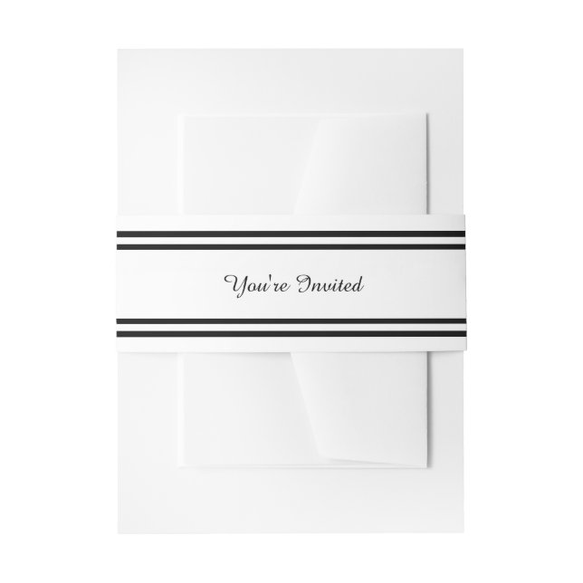 Double Black Trim - Belly Band Invitation Belly Band (Front Example)