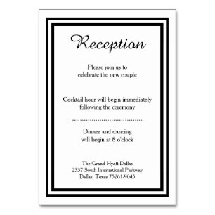 Double Black Trim -Reception Insert Card