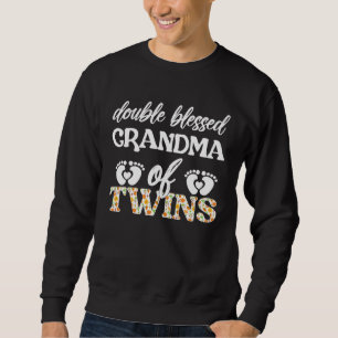 Double Blessed Grandma Of Twins Twin Grandma Sweatshirt