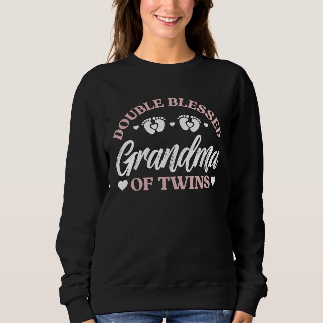 Double Blessed Grandma Of Twins Twin Grandma Sweatshirt (Front)