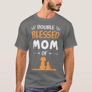 Double Blessed Mom Just A Mom Who Loves Her Cat an T-Shirt