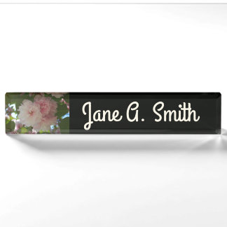 Double Blossoming Cherry Tree I Spring Floral Nameplate