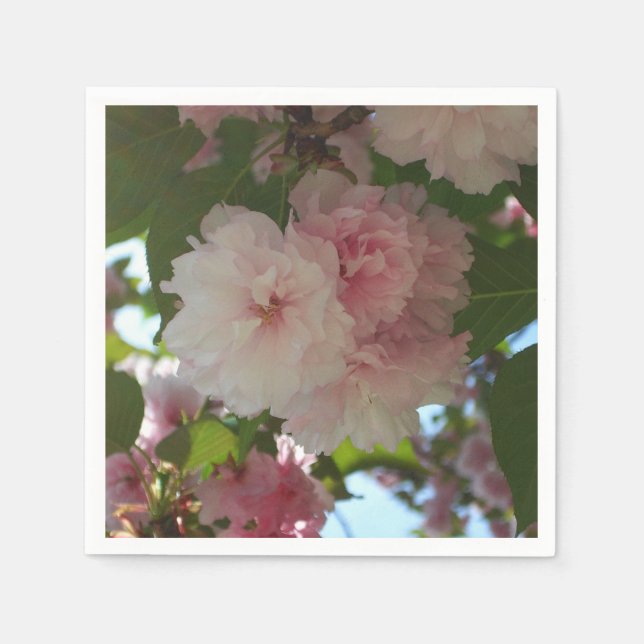 Double Blossoming Cherry Tree I Spring Floral Napkin (Front)