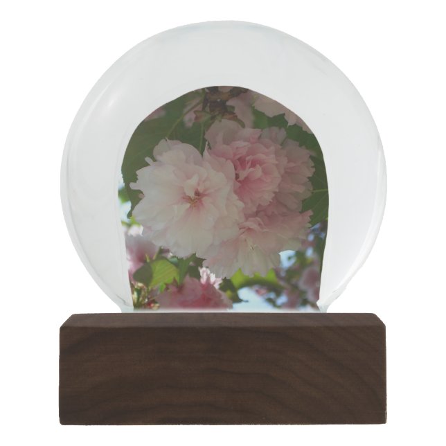 Double Blossoming Cherry Tree I Spring Floral Snow Globe (Front)
