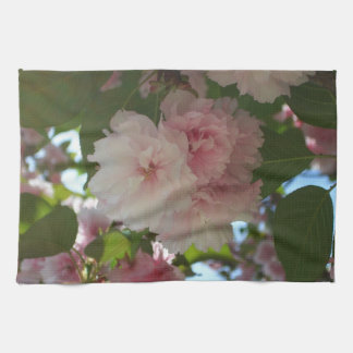 Double Blossoming Cherry Tree I Spring Floral Tea Towel