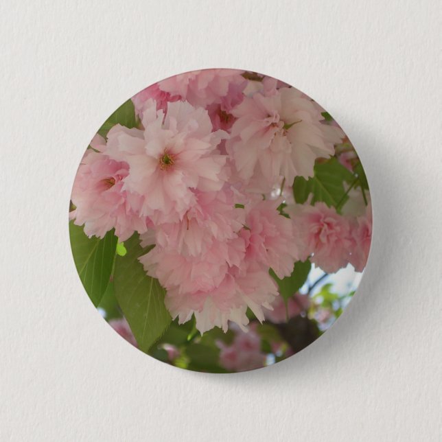 Double Blossoming Cherry Tree II Spring Floral 6 Cm Round Badge (Front)