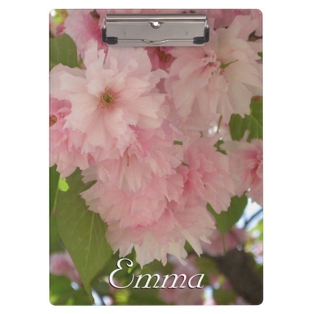 Double Blossoming Cherry Tree II Spring Floral Clipboard (Front)