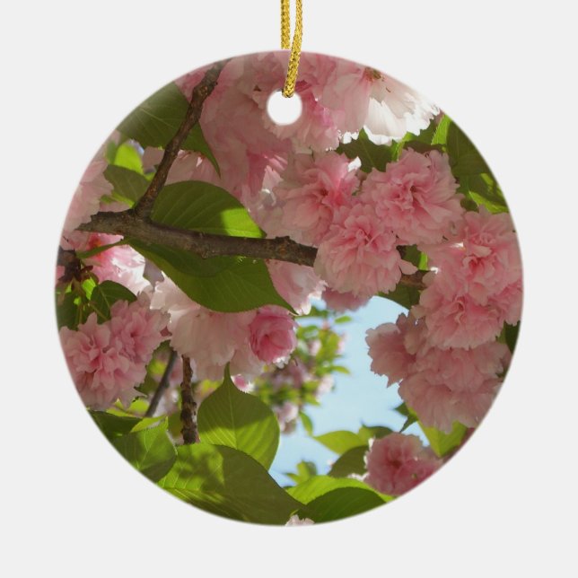 Double Blossoming Cherry Tree III Spring Floral Ceramic Tree Decoration (Front)