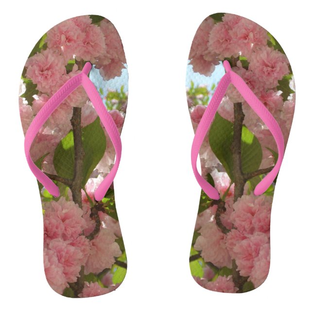 Double Blossoming Cherry Tree III Spring Floral Jandals (Footbed)