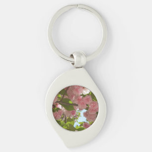 Double Blossoming Cherry Tree III Spring Floral Key Ring