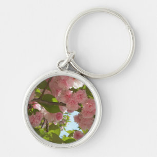 Double Blossoming Cherry Tree III Spring Floral Key Ring