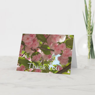 Double Blossoming Cherry Tree III Spring Floral Thank You Card