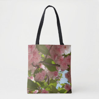 Double Blossoming Cherry Tree III Spring Floral Tote Bag