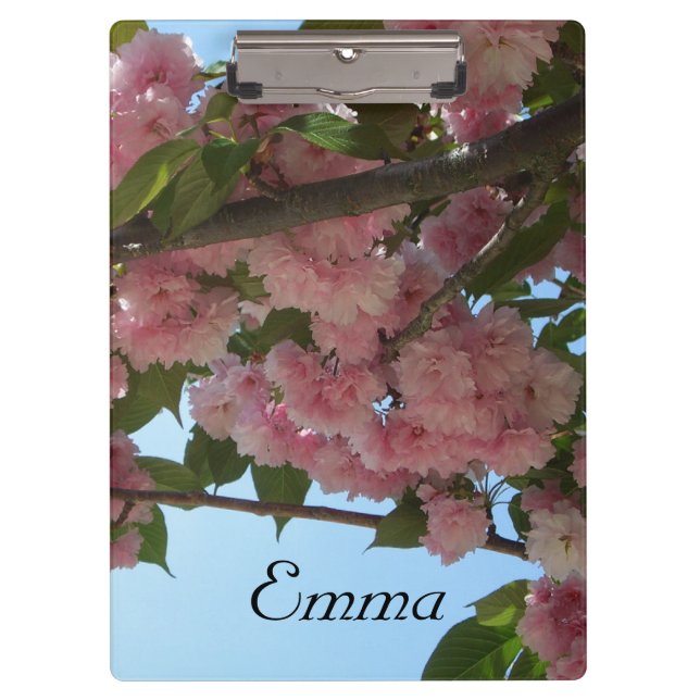 Double Blossoming Cherry Tree IV Spring Clipboard (Front)