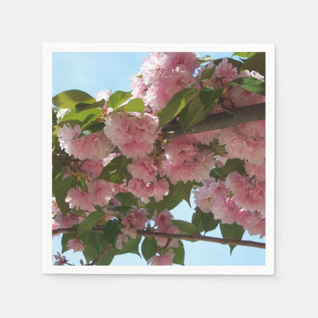 Double Blossoming Cherry Tree IV Spring Napkin (Front)