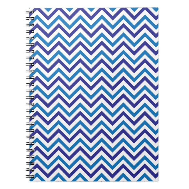 Double Blue Chevron Spiral Notebook (Front)