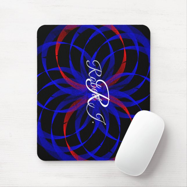 Double Blueberry Color Geometric Mouse Pad (With Mouse)