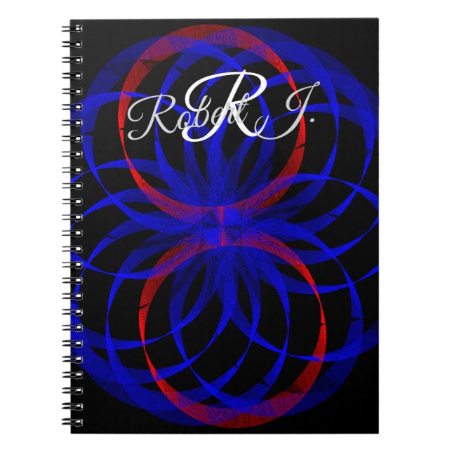 Double Blueberry Color Geometric Spiral Notebook (Front)