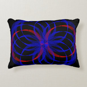 Double Blueberry Colour Geometric Accent Pillow