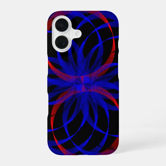 Double Blueberry Colour Geometric iPhone 16 Case (Back)