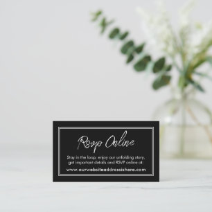Double-Bordered Black RSVP Online Enclosure Card