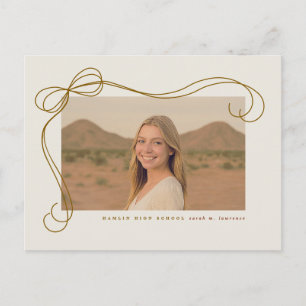 Double bow ribbon design photo graduation holiday postcard