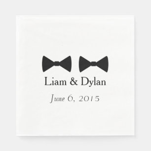"Double Bow Ties" Paper Napkins