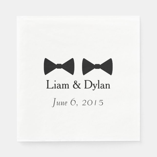 "Double Bow Ties" Paper Napkins (Front)