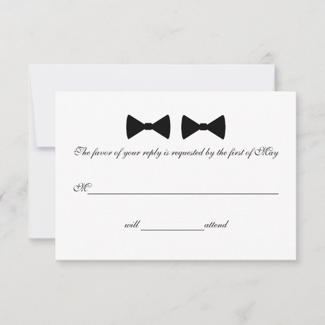 "Double Bow Ties" RSVP Cards (Front)