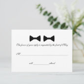 "Double Bow Ties" RSVP Cards (Standing Front)