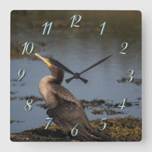 Double breasted cormorant square wall clock