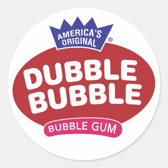 Double Bubble Bubble gum logo Classic Round Sticker (Front)