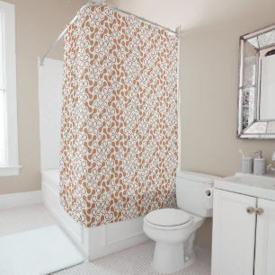 Double Bubble Orange Style Bathroom Shower Curtain