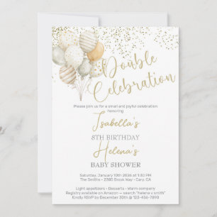 Double celebration birthday & baby shower invite. invitation