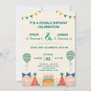 Double Celebration Birthday Invitation