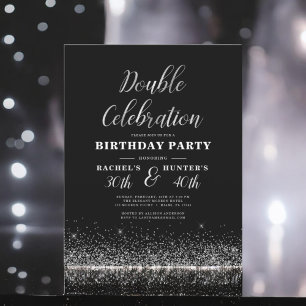 Double Celebration Black Silver Birthday Party