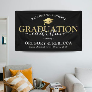Double Celebration Graduation Party Graduate Banne Banner