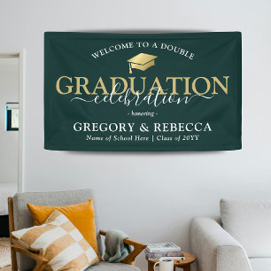 Double Celebration Graduation Party Graduate Banner