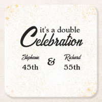 Double Celebration Joint Birthday Gold White