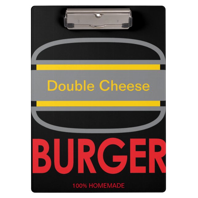 Double Cheese Burger Icon Fun Clipboard (Front)