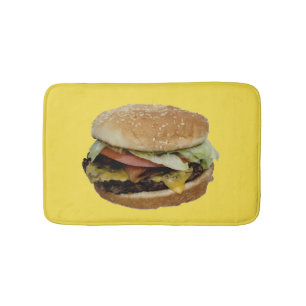 Double Cheese Burger with Tomato and Lettuce Bath Mat